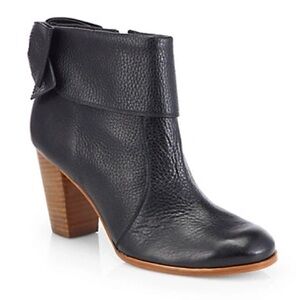 Kate Spade Lanise Black Leather Ankle Booties